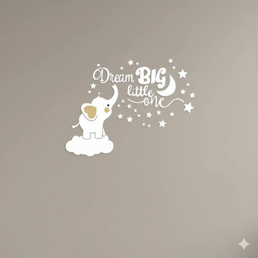 Kids Room Decorative Wall Sticker With Stars & Elephant