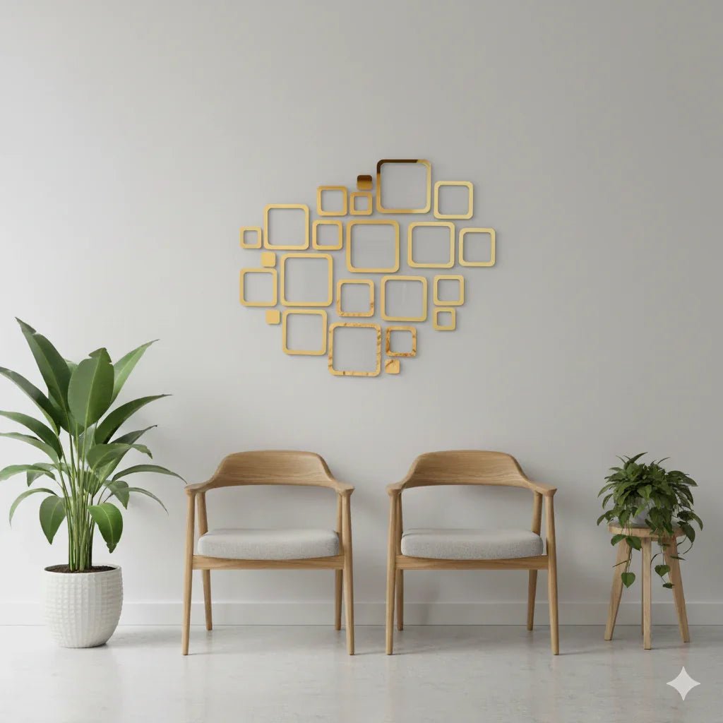Acrylic Square Rings Mirror Wall Stickers - MBENTERPRIZE