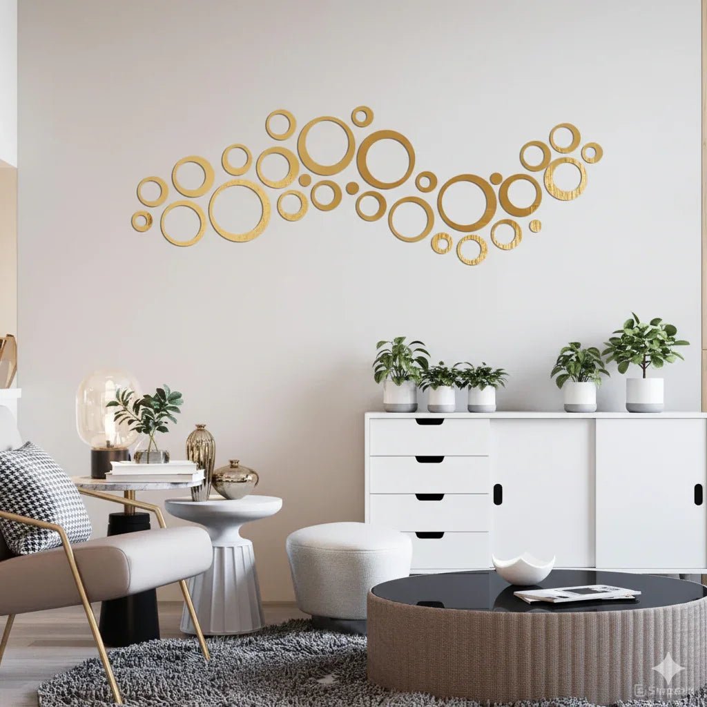 Acrylic Circle Ring Mirror Wall Decor - MBENTERPRIZE