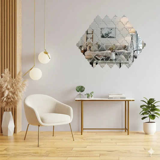 Acrylic Diamond Border Mirror Wall Decor