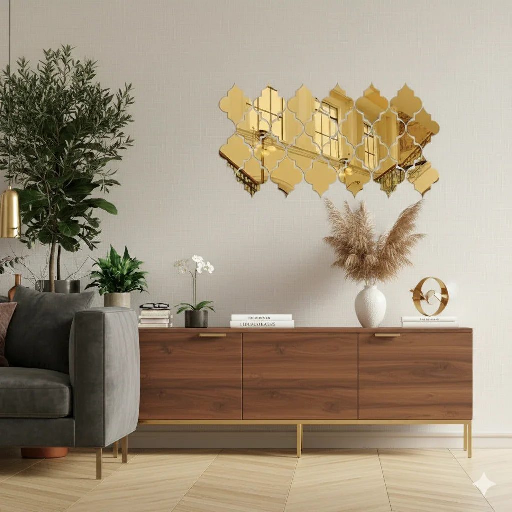 Acrylic Diamond Border Mirror Wall Decor