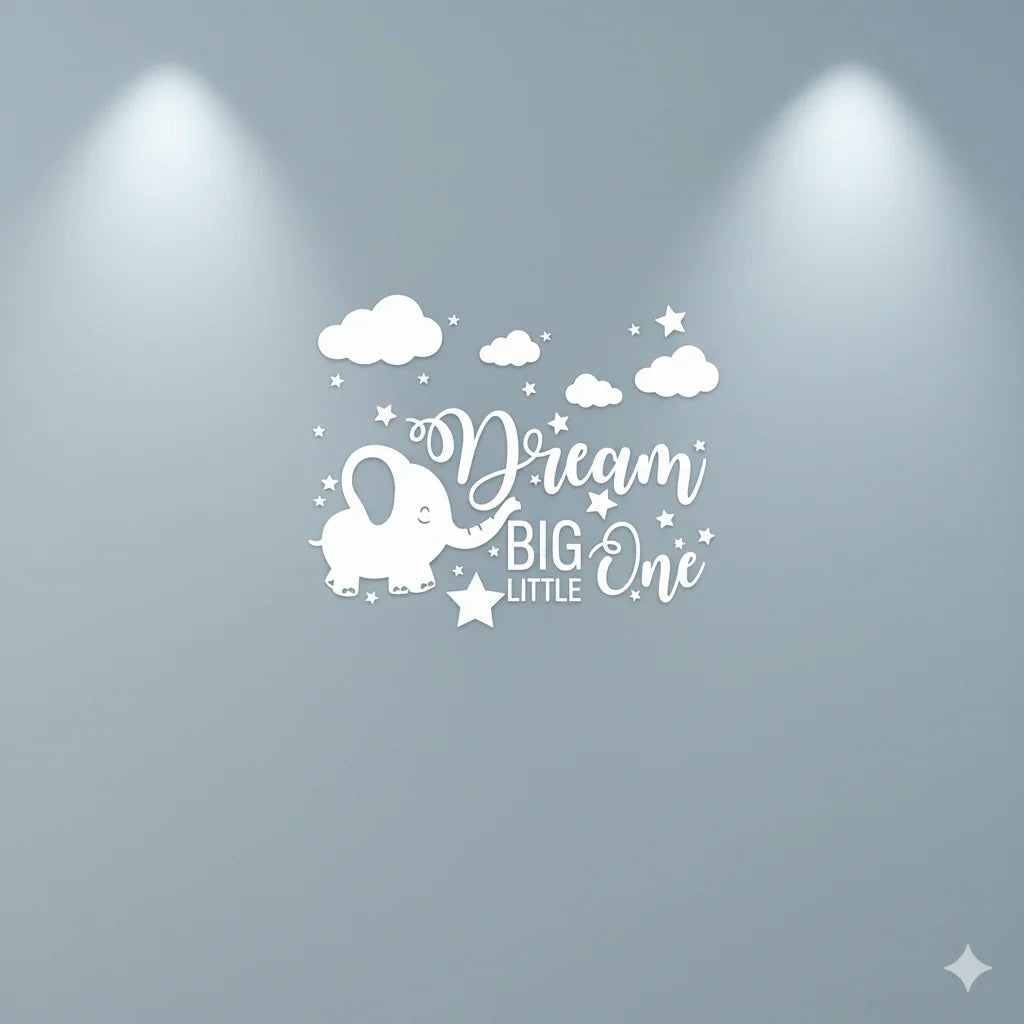 Kids Room Decorative Wall Sticker With Stars & Elephant