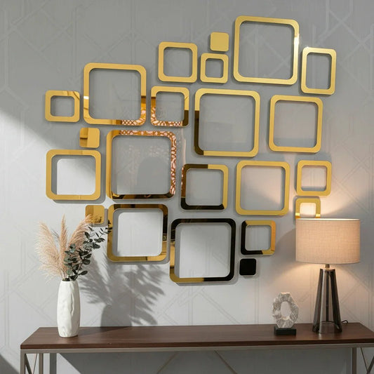 Acrylic Square Rings Mirror Wall Stickers - MBENTERPRIZE