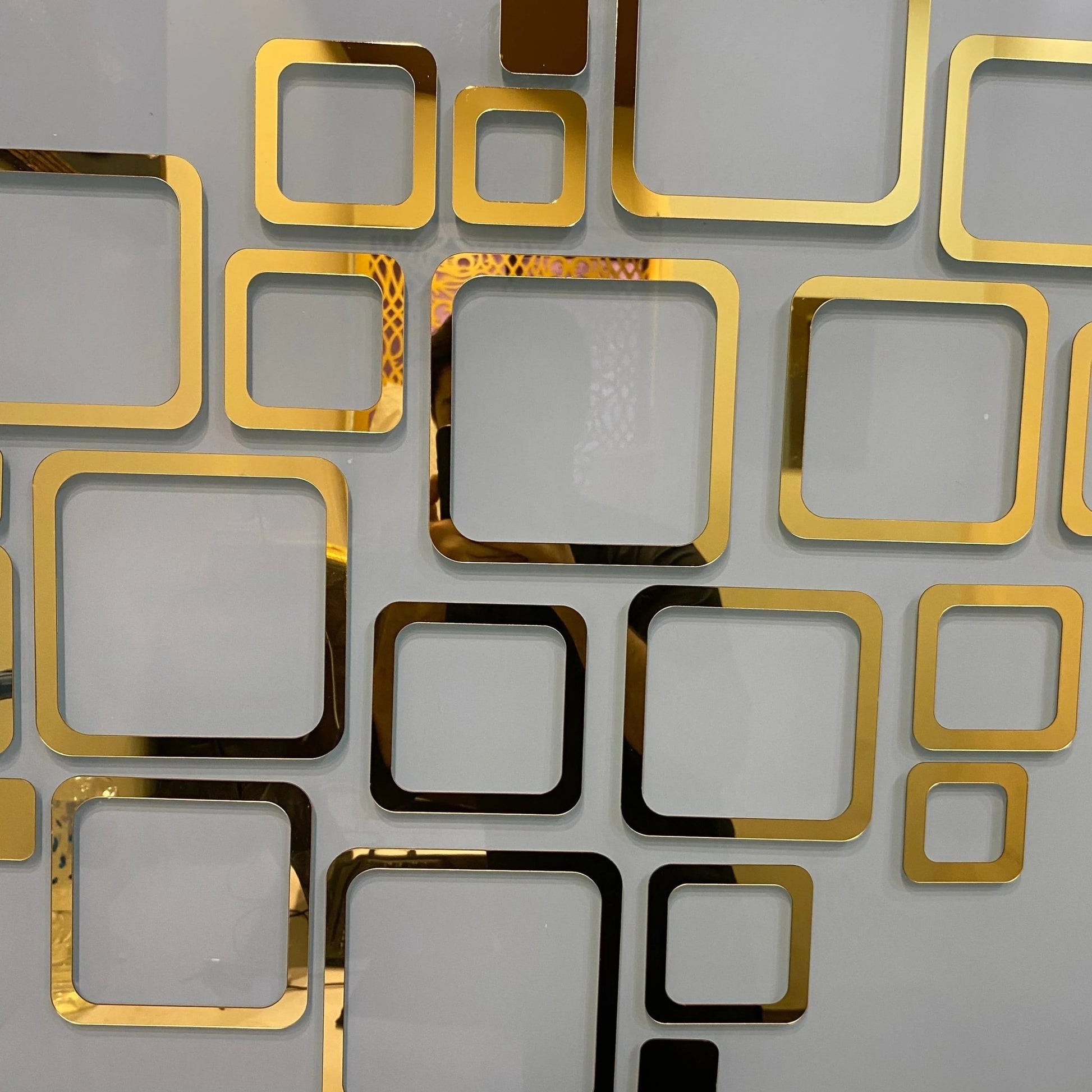 Acrylic Square Rings Mirror Wall Stickers - MBENTERPRIZE