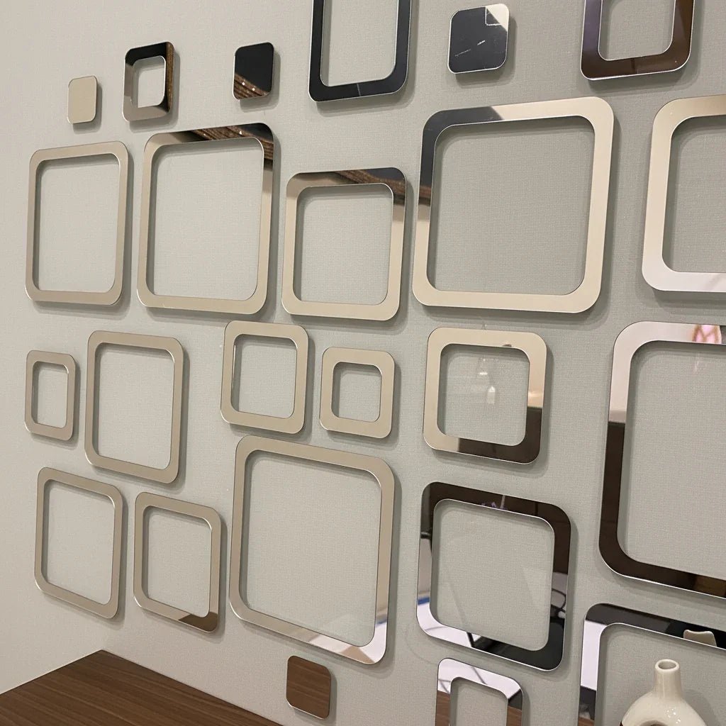 Acrylic Square Rings Mirror Wall Stickers - MBENTERPRIZE