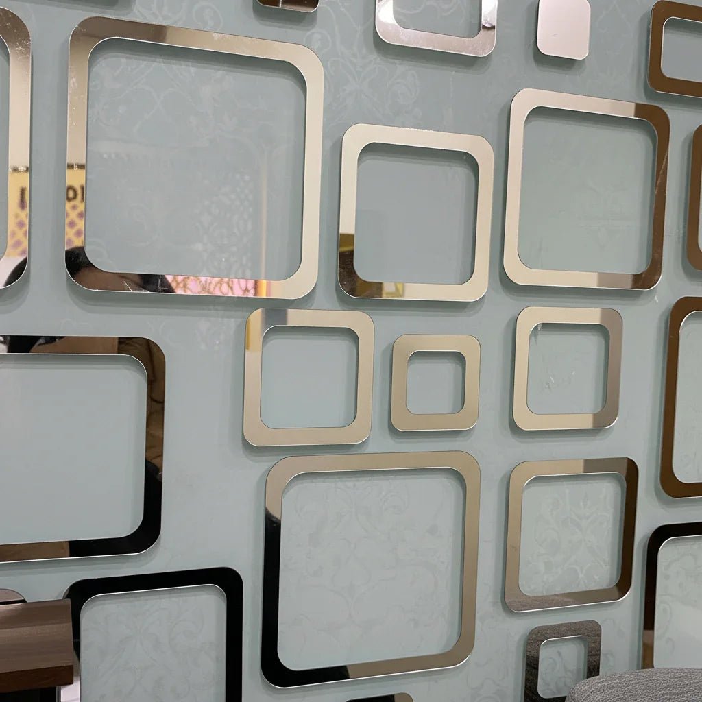 Acrylic Square Rings Mirror Wall Stickers - MBENTERPRIZE