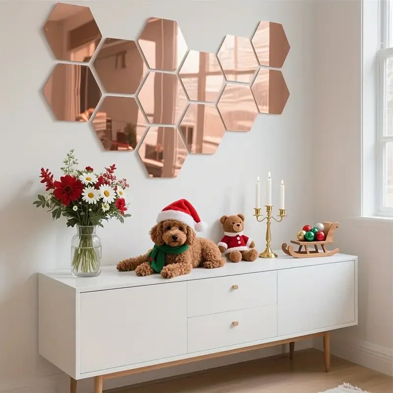Hexagonal 3D Mirror Tiles - MBENTERPRIZE