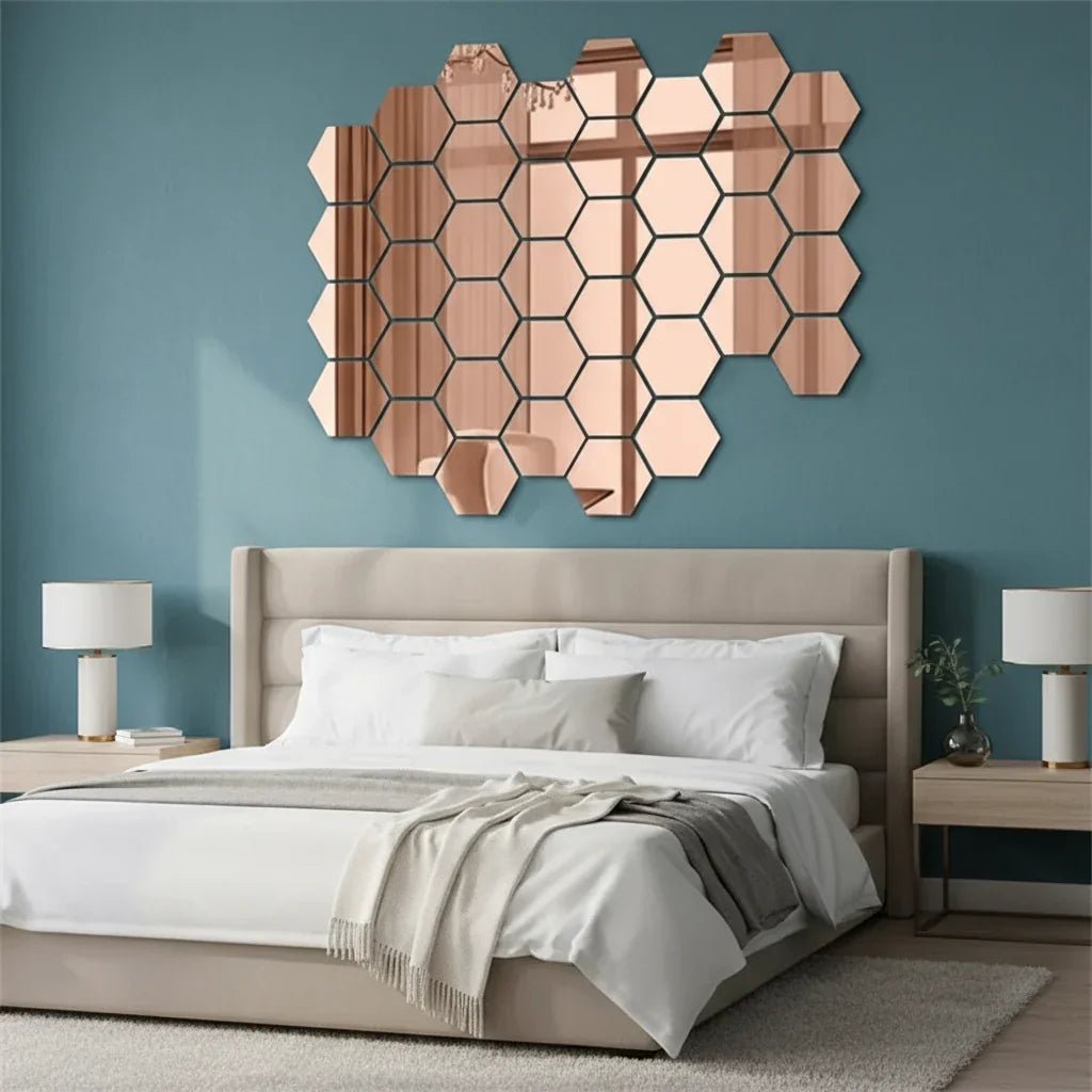 Hexagonal 3D Mirror Tiles - MBENTERPRIZE