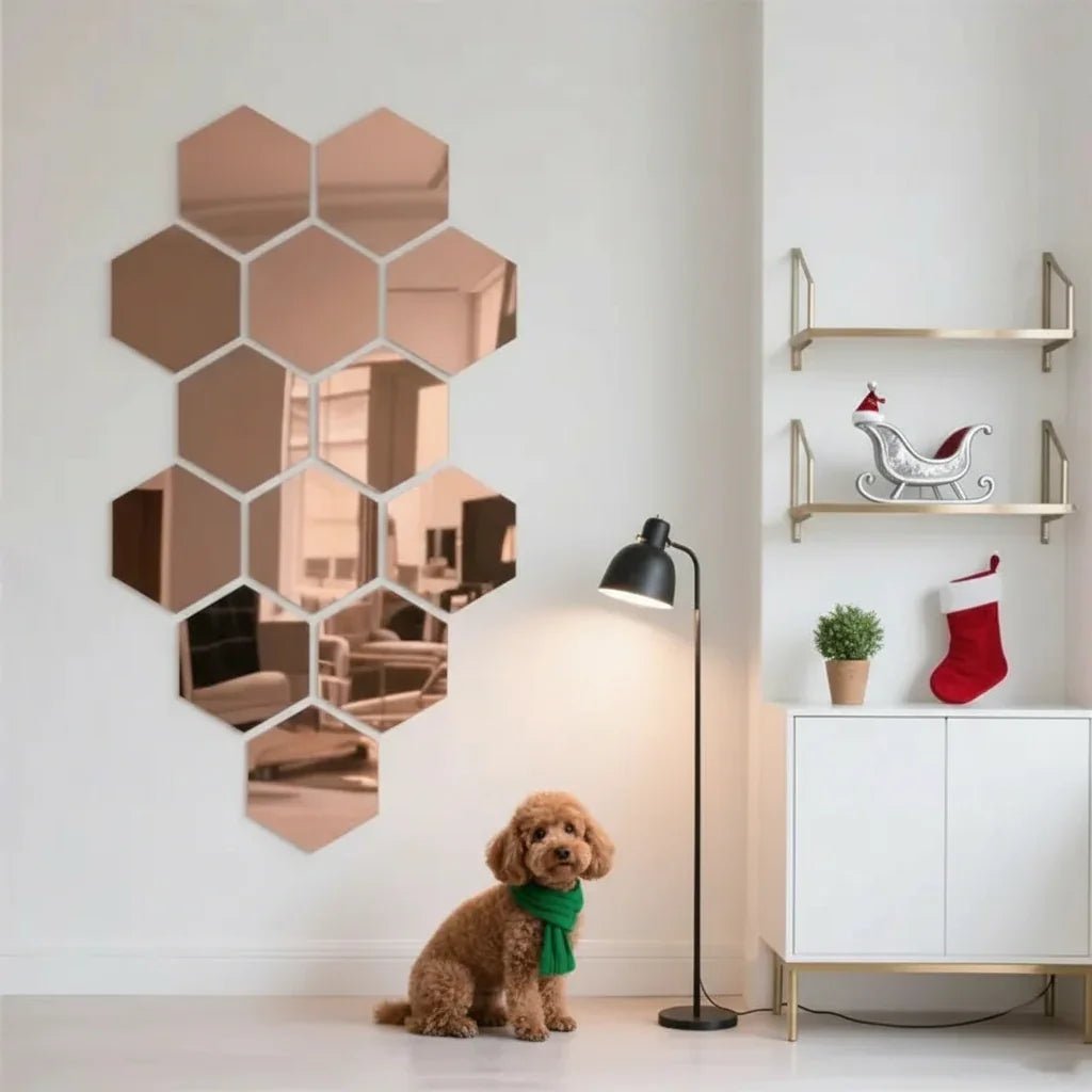 Hexagonal 3D Mirror Tiles - MBENTERPRIZE