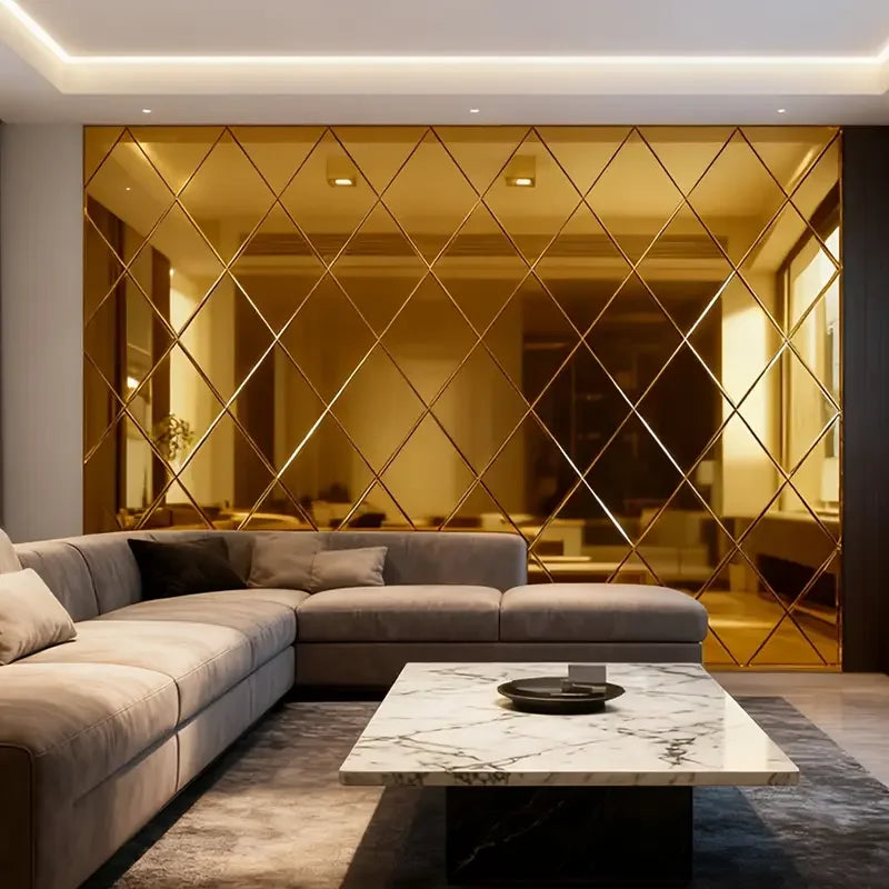 3D Ploygon Acrylic Mirror Wall Sticker