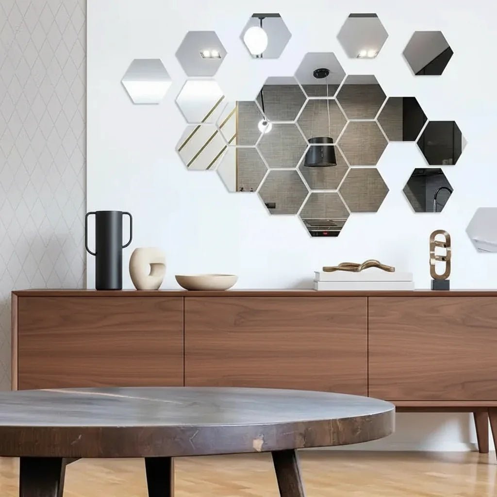 Hexagonal 3D Mirror Tiles - MBENTERPRIZE