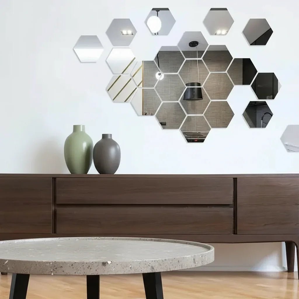 Hexagonal 3D Mirror Tiles - MBENTERPRIZE