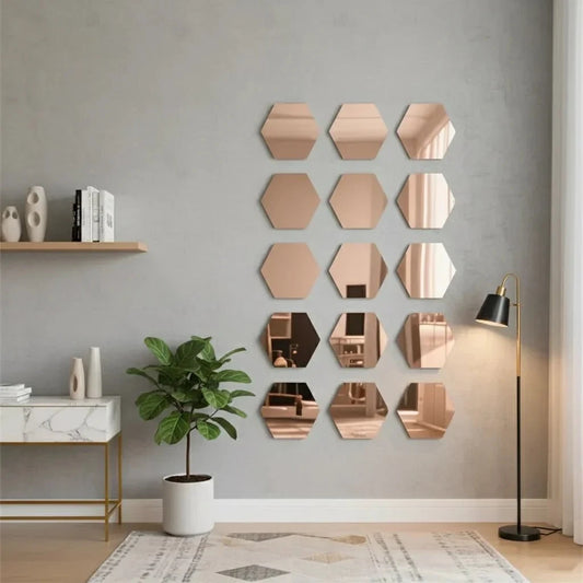 Hexagonal 3D Mirror Tiles Mbenterprize 