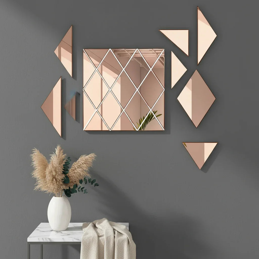 3D Ploygon Acrylic Mirror Wall Sticker