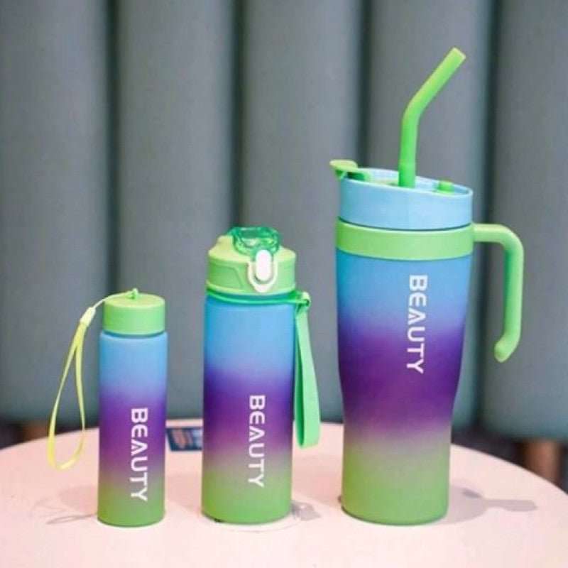 Premium 3 - in - 1 Beauty Water Bottle with Handle - MB ENTERPRIZE - 