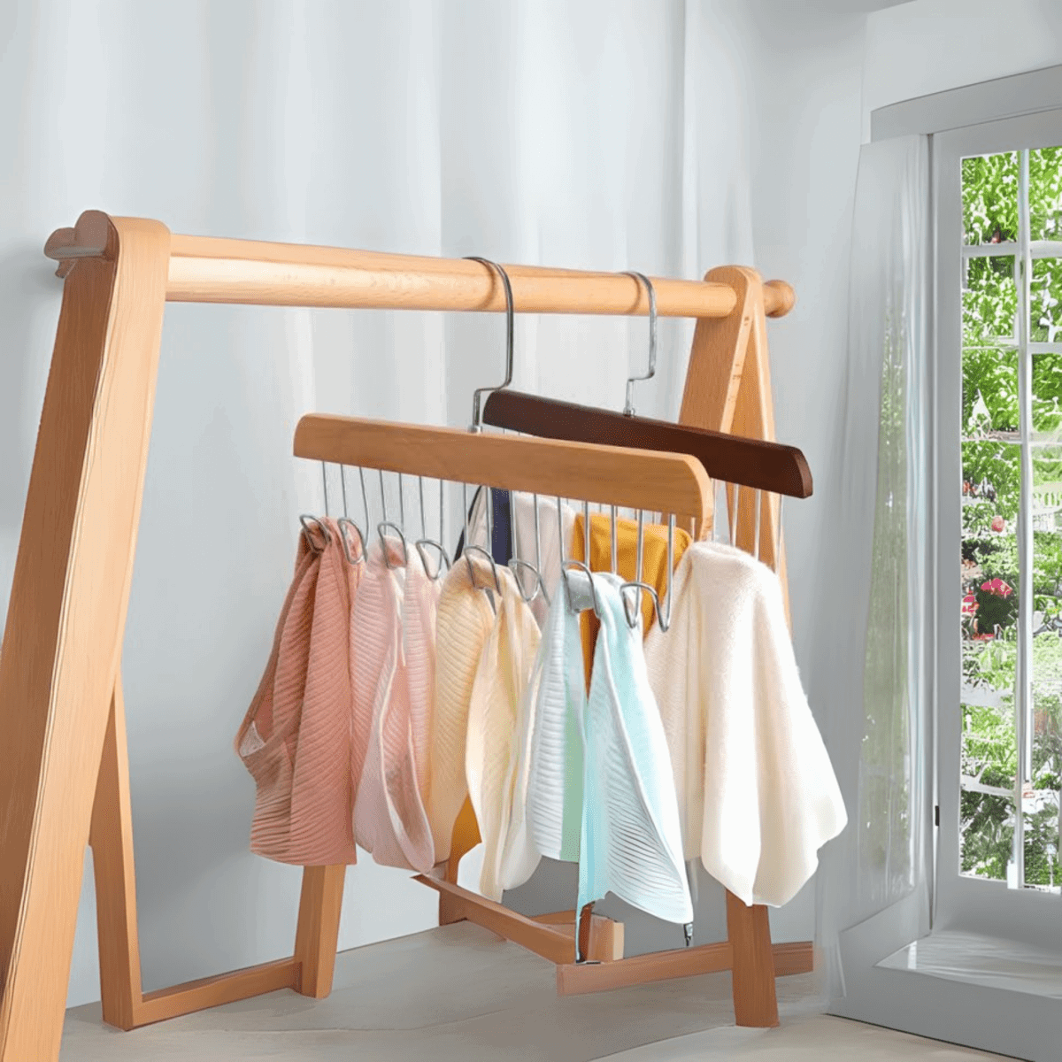 Premium 8 - Hook Wooden Hanger – Space Saving Wall Organizer | MBEnterprize - MB ENTERPRIZE - 