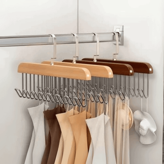 Premium 8 - Hook Wooden Hanger – Space Saving Wall Organizer | MBEnterprize - MB ENTERPRIZE - 