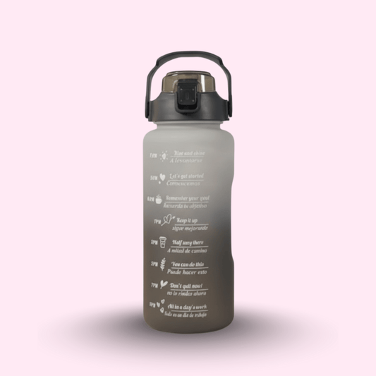 Premium Motivational Water Bottle with Time Markers - MB ENTERPRIZE - Black - Large (2L) - 