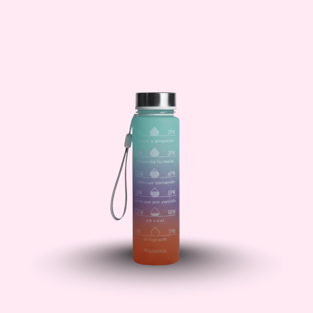 Premium Motivational Water Bottle with Time Markers - MB ENTERPRIZE - Multi Color - Small (300 ml) - 