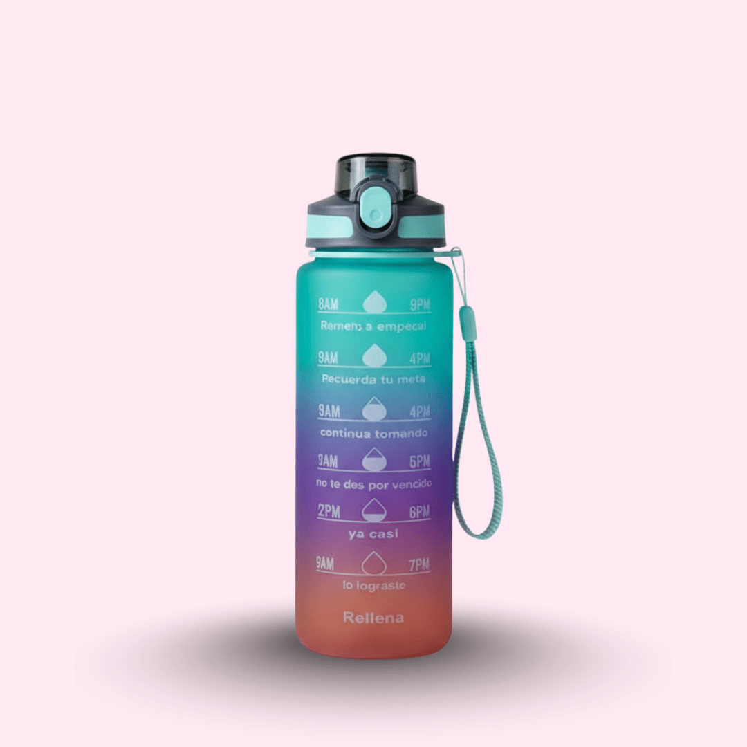 Premium Motivational Water Bottle with Time Markers - MB ENTERPRIZE - Multi Color - Medium (1L) - 