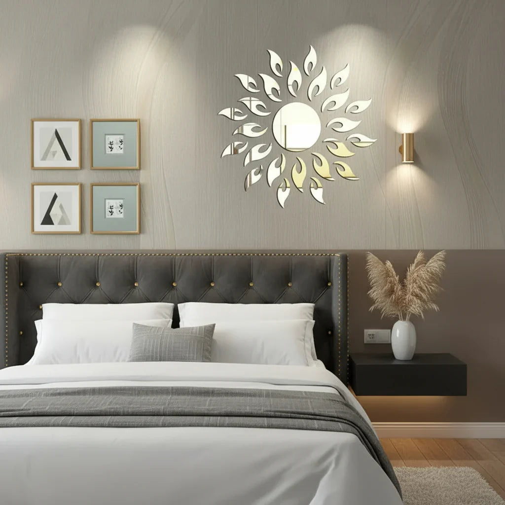 25pcs Sunflower Acrylic Mirror Wall Stickers