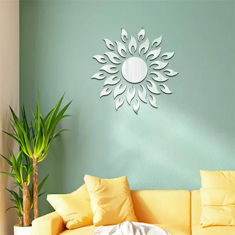 25pcs Sunflower Acrylic Mirror Wall Stickers - MBENTERPRIZE