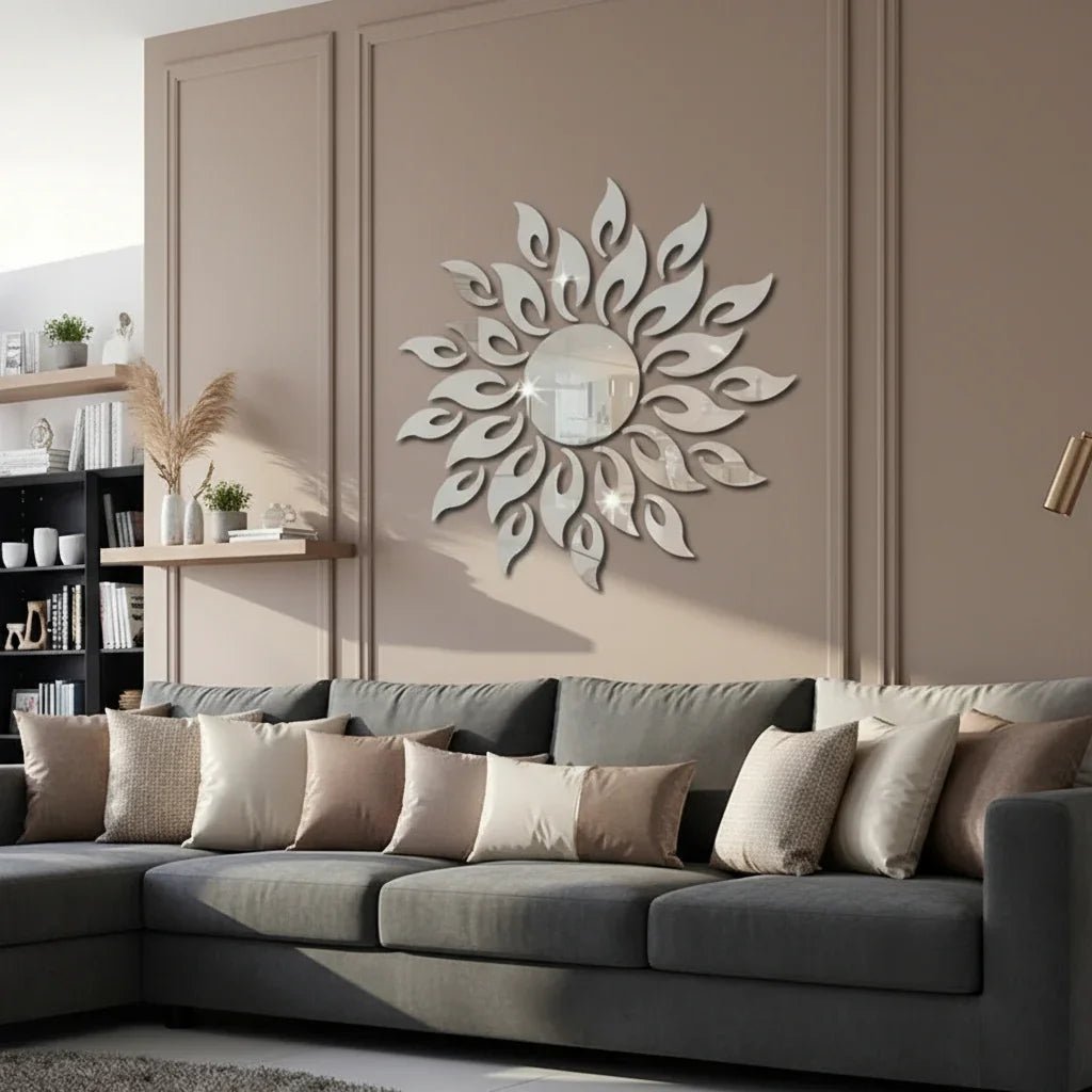 25pcs Sunflower Acrylic Mirror Wall Stickers - MBENTERPRIZE