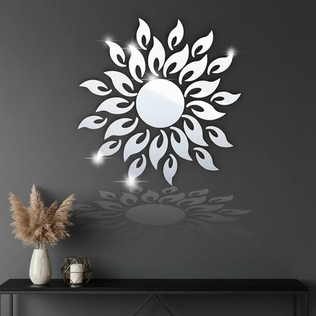 25pcs Sunflower Acrylic Mirror Wall Stickers - MBENTERPRIZE