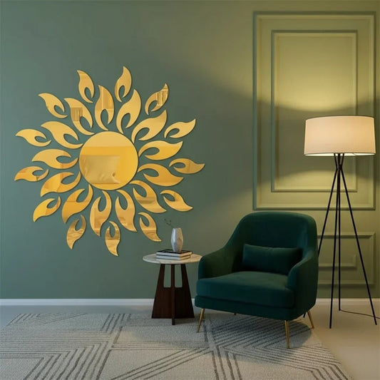 25pcs Sunflower Acrylic Mirror Wall Stickers - MBENTERPRIZE
