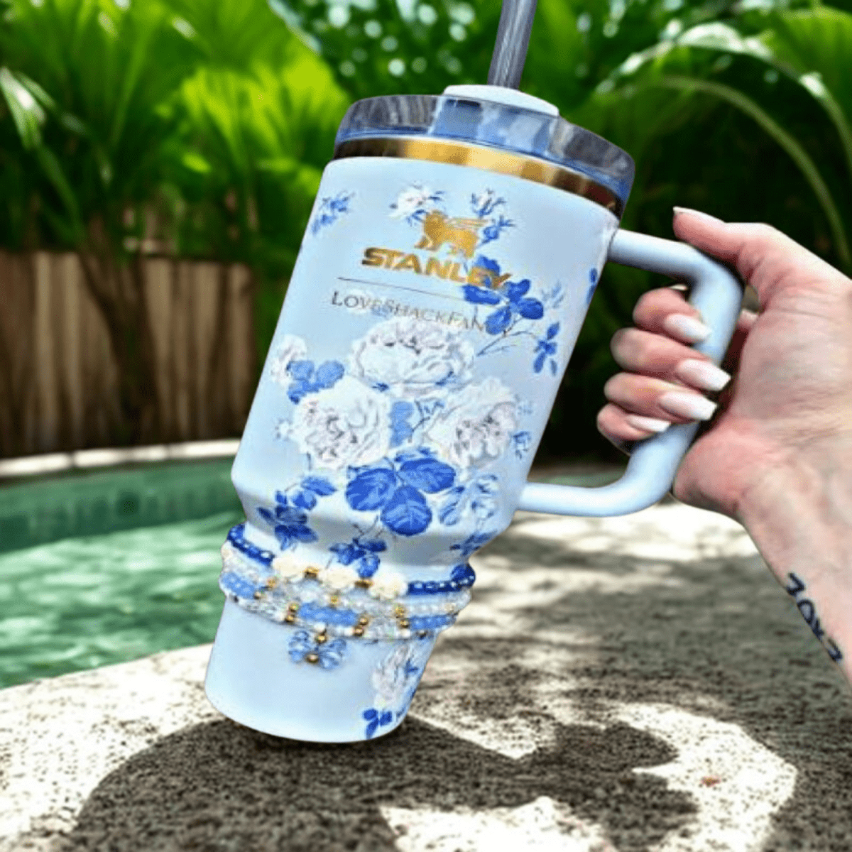 Stanley x LoveShackFancy Quencher – 40oz Blue | Limited Edition - MB ENTERPRIZE - 