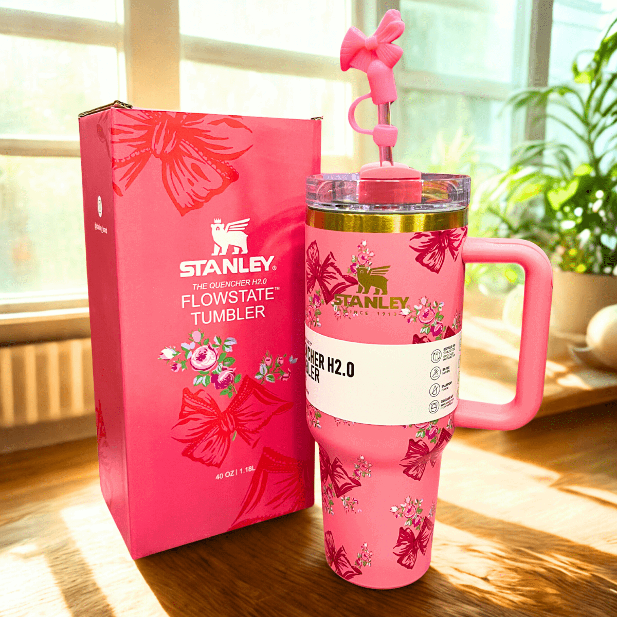 Stanley x LoveShackFancy Quencher – 40oz Pink Floral (Classic Edition) - MB ENTERPRIZE - 