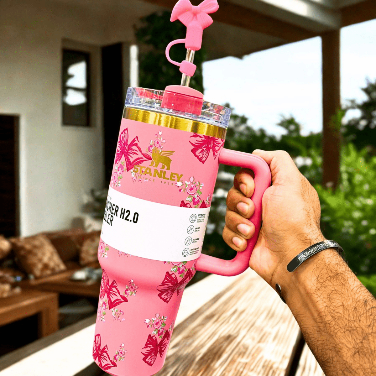 Stanley x LoveShackFancy Quencher – 40oz Pink Floral (Classic Edition) - MB ENTERPRIZE - 